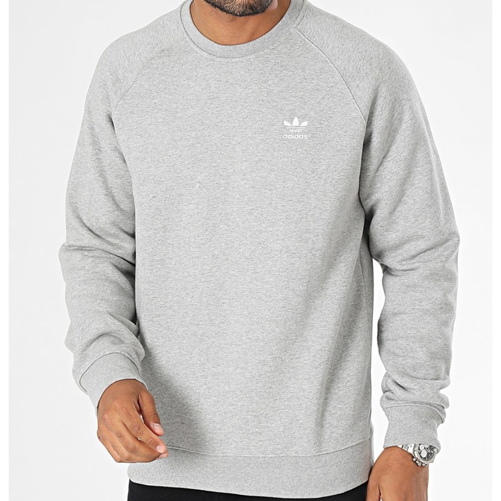 adidas Originals Men's Adicolor Essentials Trefoil Crewneck Sweatshirt Grey S
